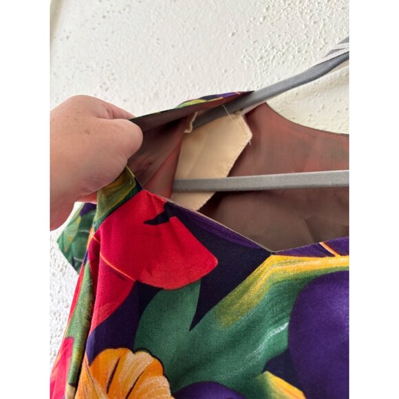Vintage Jessica Howard Womens Tropical Fruit Print Dress Short Sleeves Mid-Lengt - Picture 8 of 13